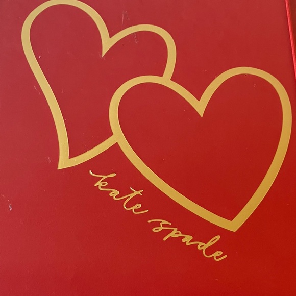 Kate Spade: Red “Take Note” XL Notebook- Gold Hearts- 168 lined pages- ribbon - Picture 3 of 15